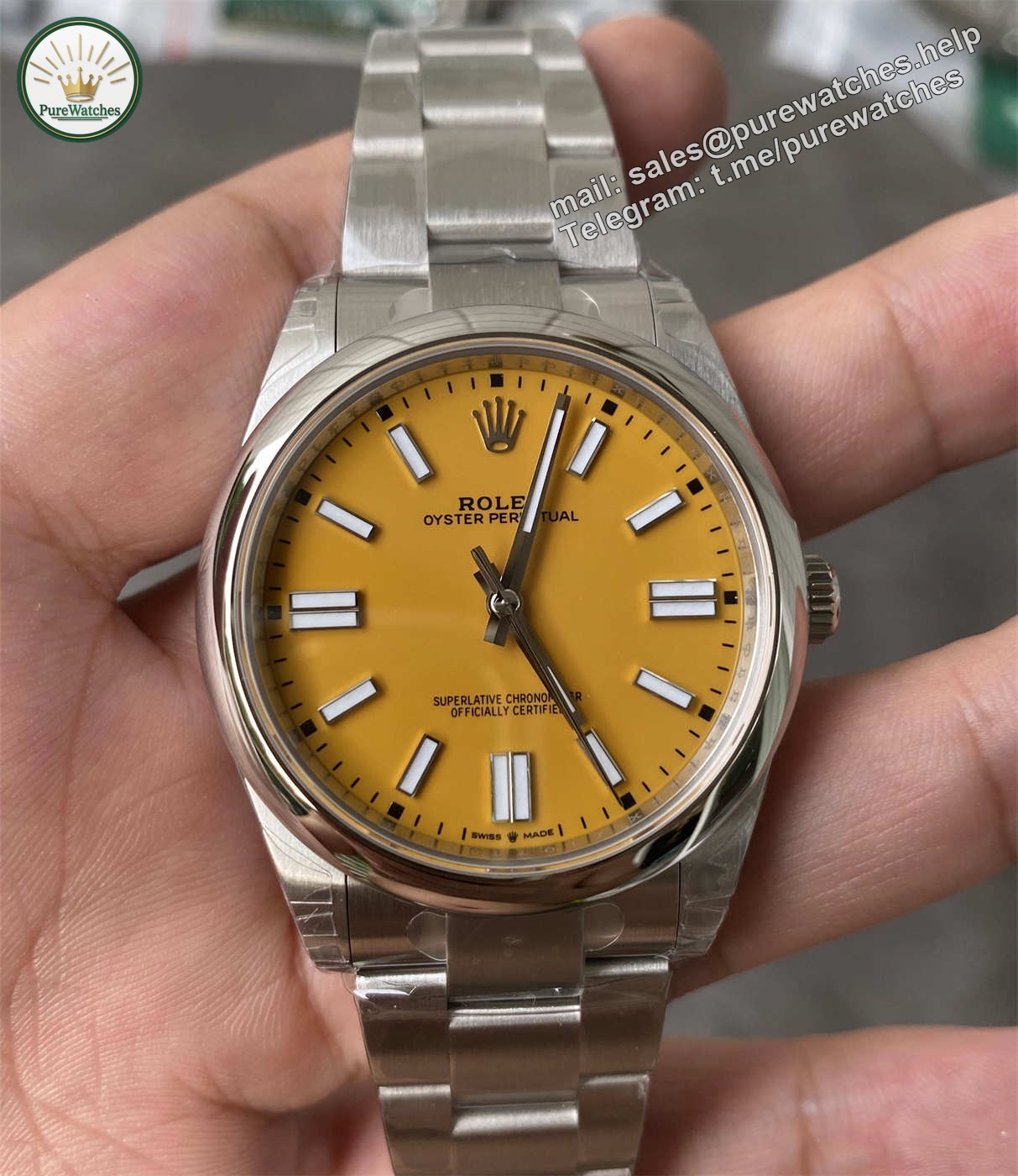 Rolex Oyster Perpetual 41 Yellow Dial Replica – VS Factory M124300-0004 with Dandong 3235 Movement