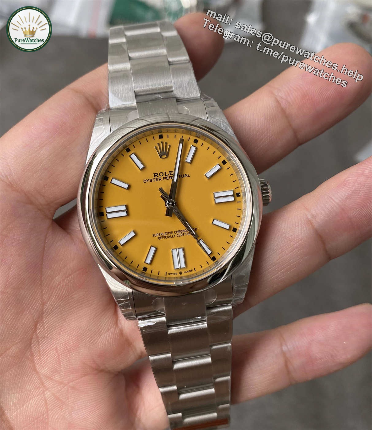 Rolex Oyster Perpetual 41 Yellow Dial Replica – VS Factory M124300-0004 with Dandong 3235 Movement - Image 2