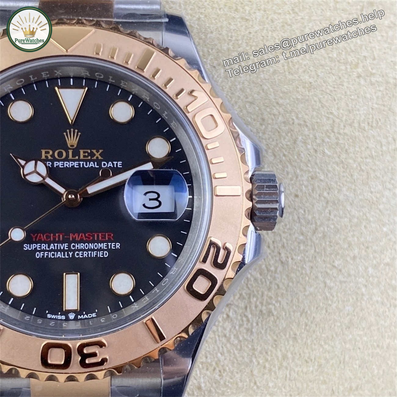 Rolex Yacht-Master Black Dial – Clean Factory 40mm Replica - Image 6