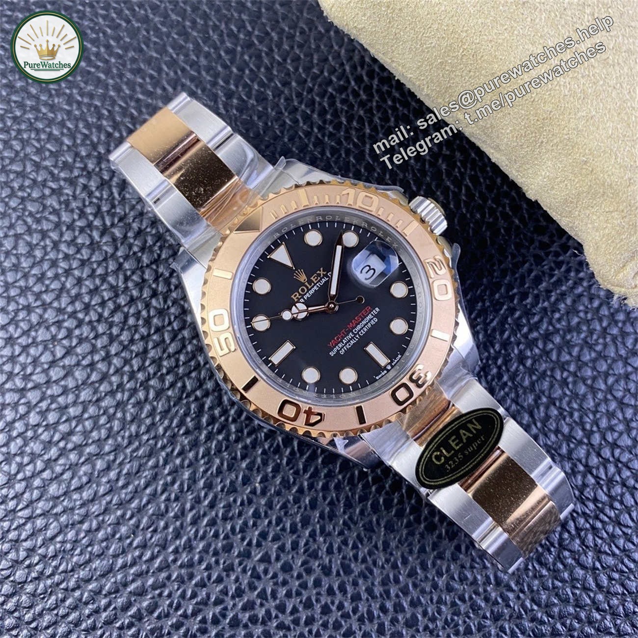 Rolex Yacht-Master Black Dial – Clean Factory 40mm Replica - Image 2