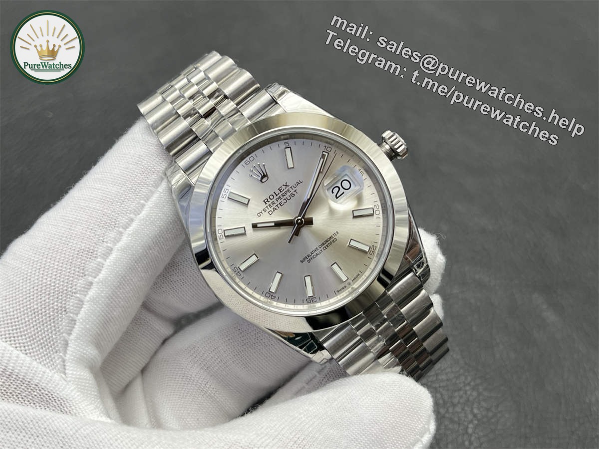 Silver Datejust 41 Replica – Premium 41mm VS Factory Jubilee Bracelet Silver Dial Rolex Clone - Image 2