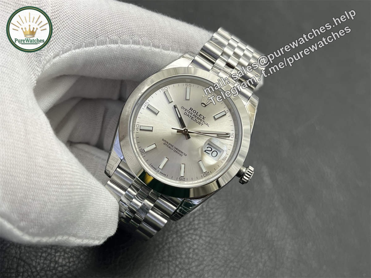Silver Datejust 41 Replica – Premium 41mm VS Factory Jubilee Bracelet Silver Dial Rolex Clone - Image 3