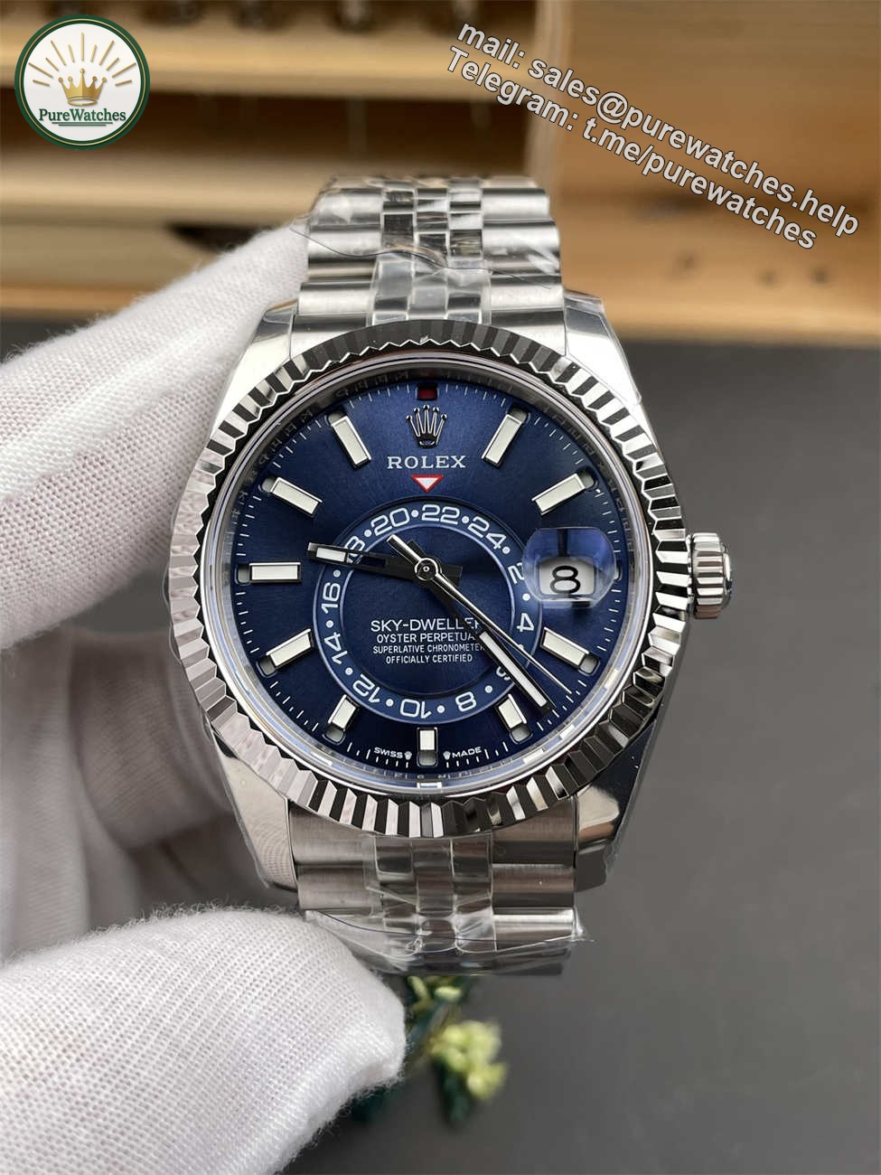 Sky Dweller Blue Dial Replica – ZF Factory 42mm Steel Automatic with Jubilee Bracelet