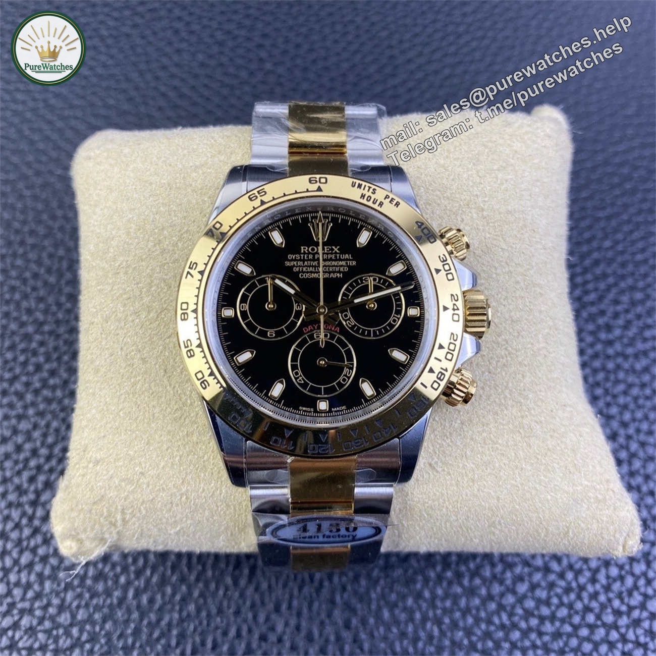 Clean Factory Two Tone Daytona Replica �C 116503 Black Dial (Dandong 4130)