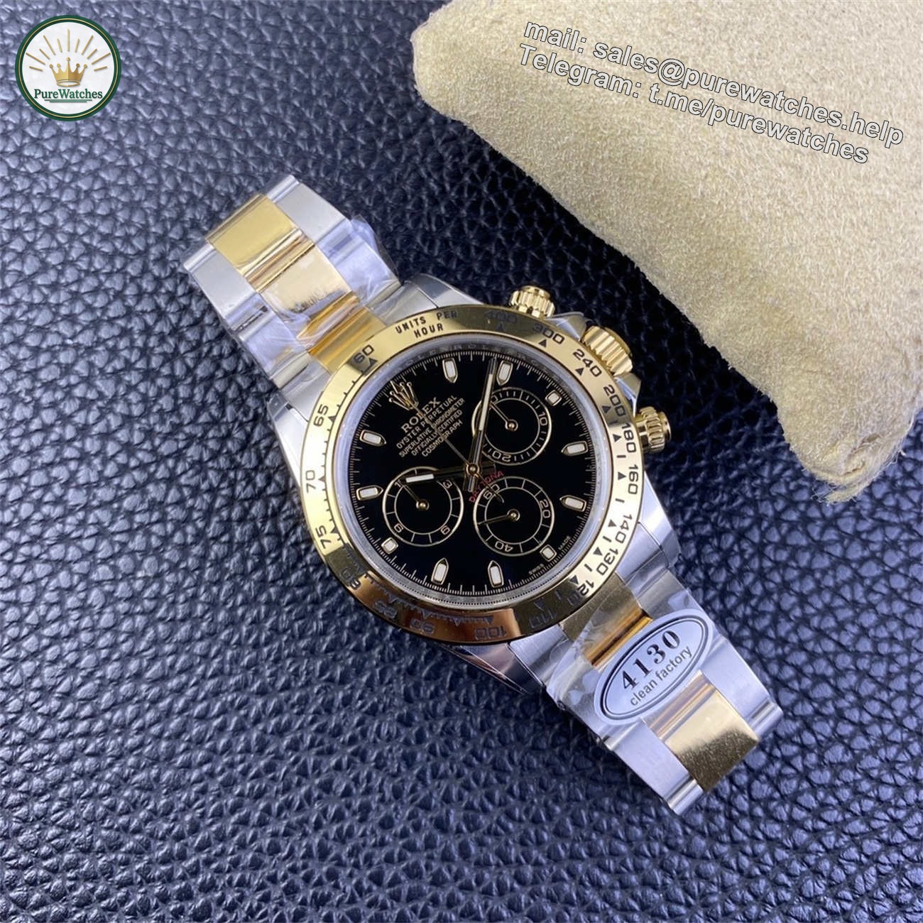 Clean Factory Two Tone Daytona Replica �C 116503 Black Dial (Dandong 4130) - Image 2