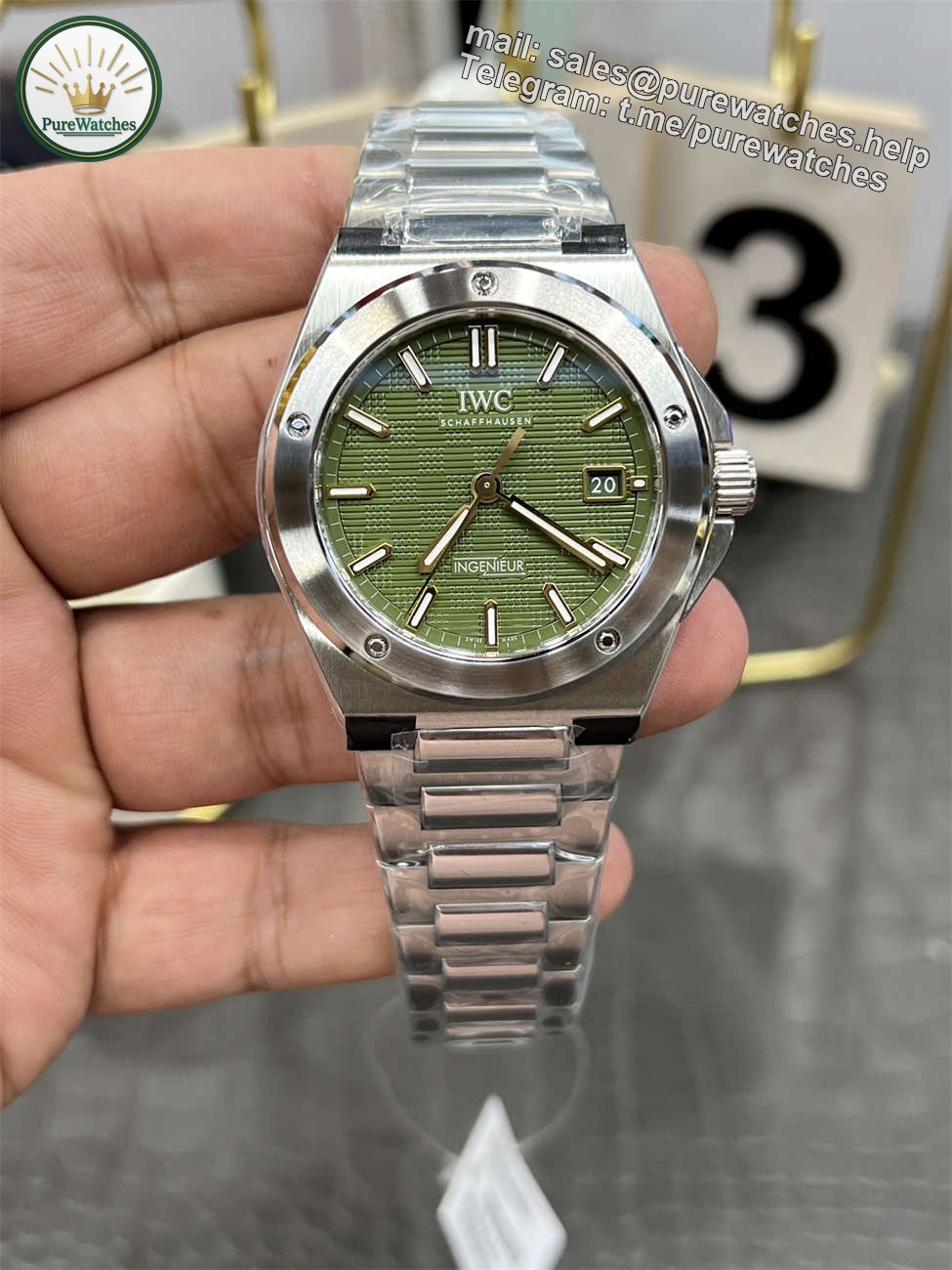 V7 Factory IWC Ingenieur Replica – 40mm Green Dial (10.8mm Thin)