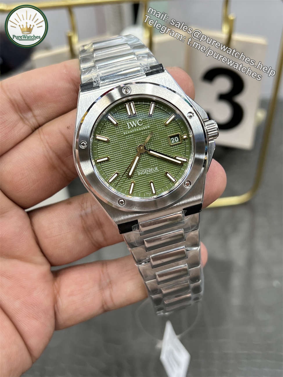 V7 Factory IWC Ingenieur Replica – 40mm Green Dial (10.8mm Thin) - Image 2
