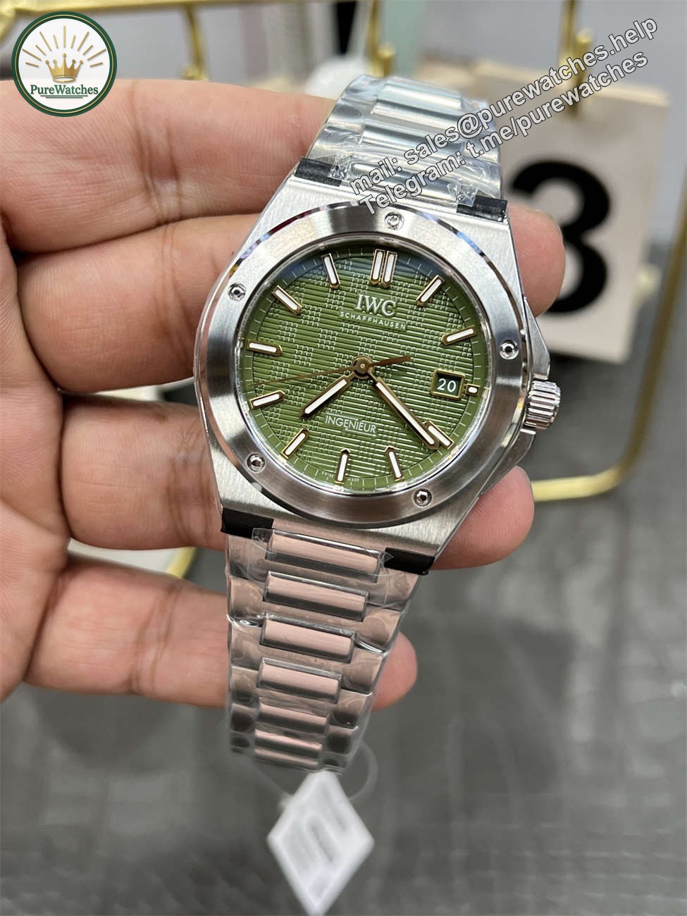 V7 Factory IWC Ingenieur Replica – 40mm Green Dial (10.8mm Thin) - Image 3