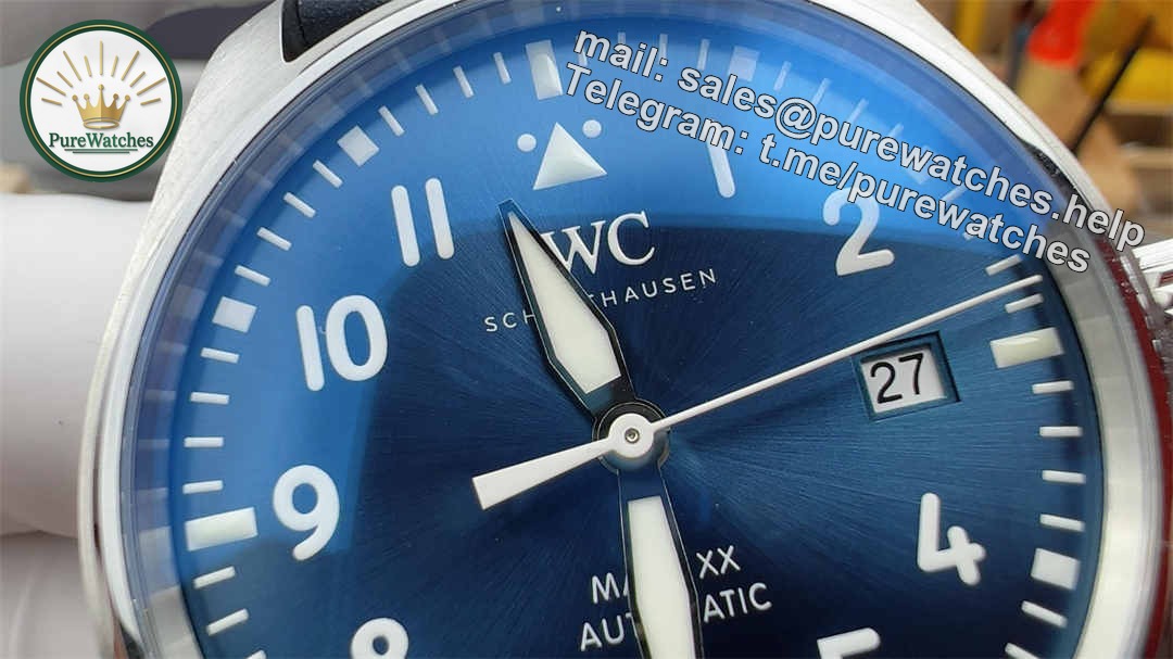 V7 IWC Mark XX Blue Dial – Premium Replica Pilot Watch with Sapphire Crystal & Automatic Movement - Image 4