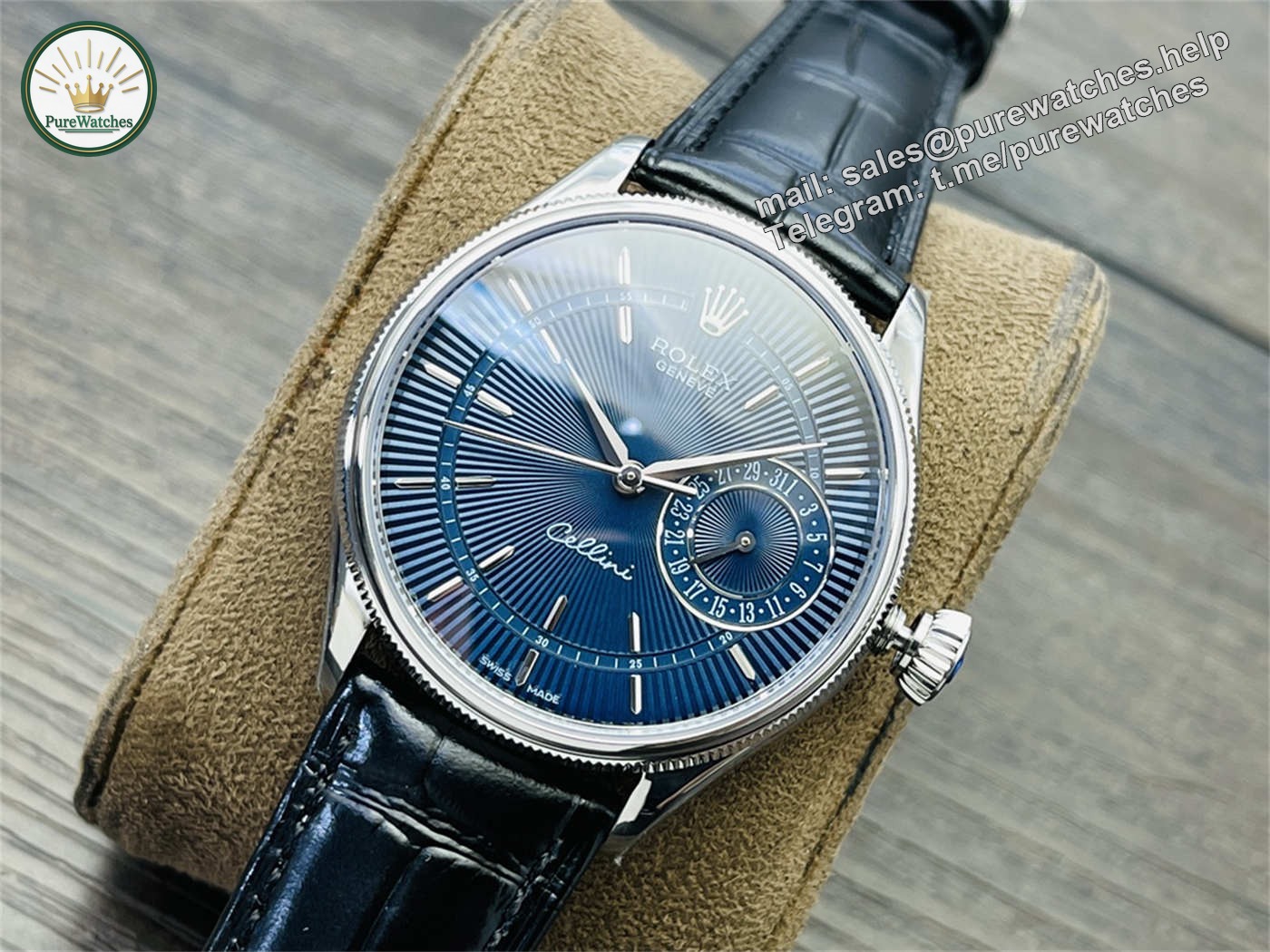 VR Factory Rolex Cellini Blue Dial Replica – M50519-0015 White Gold 39mm - Image 3