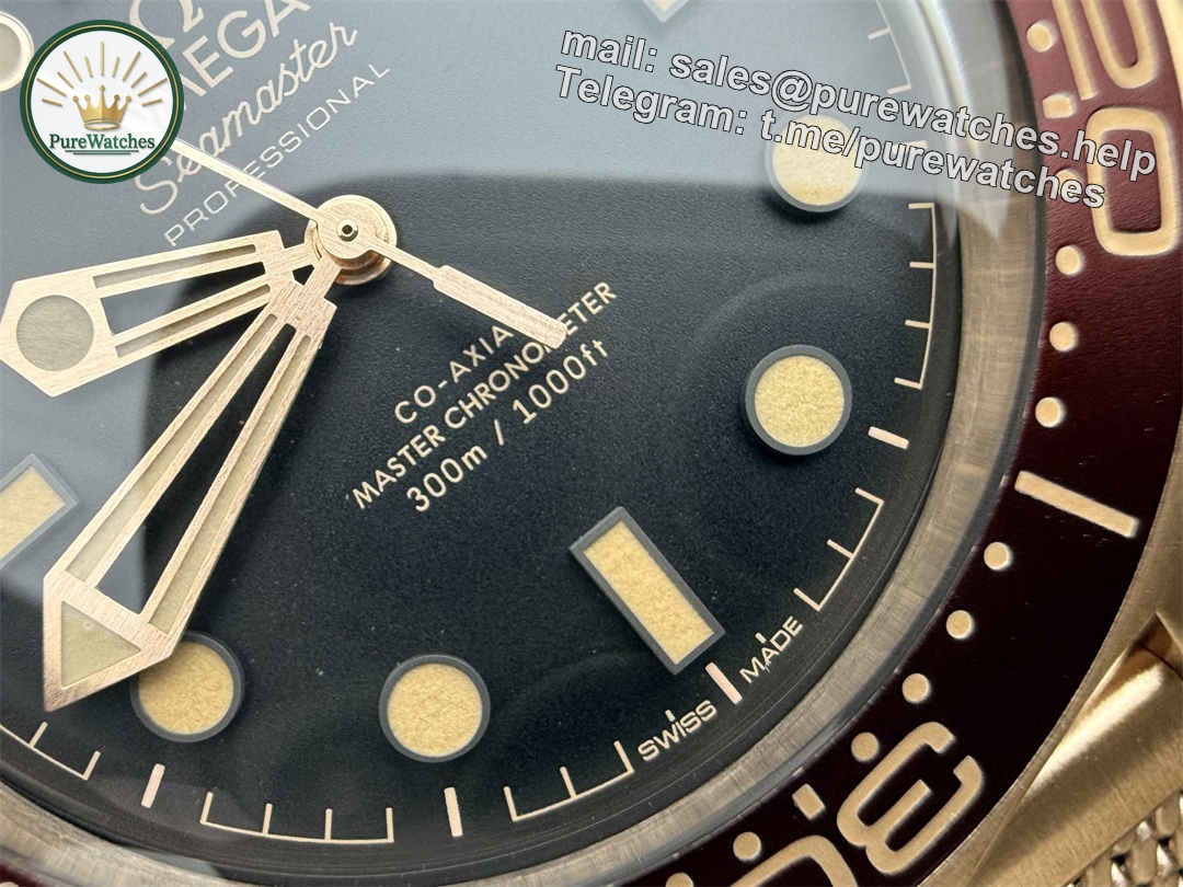 VS Factory Omega Seamaster 007 Burgundy – Premium VSF Diver Watch Replica 42mm - Image 5