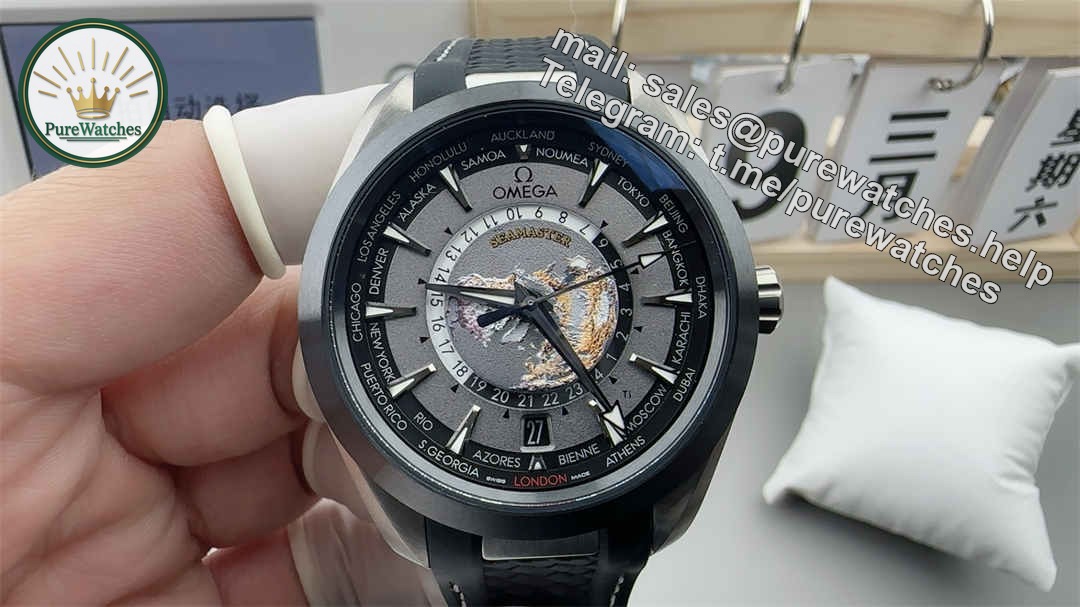 VS Factory Omega Worldtimer – 43mm Ceramic Bezel, Rubber Strap, Cal.8938 Integrated Movement