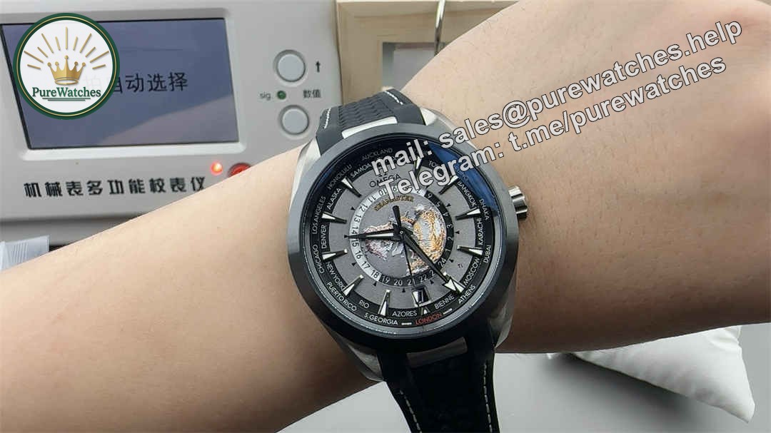 VS Factory Omega Worldtimer – 43mm Ceramic Bezel, Rubber Strap, Cal.8938 Integrated Movement - Image 2