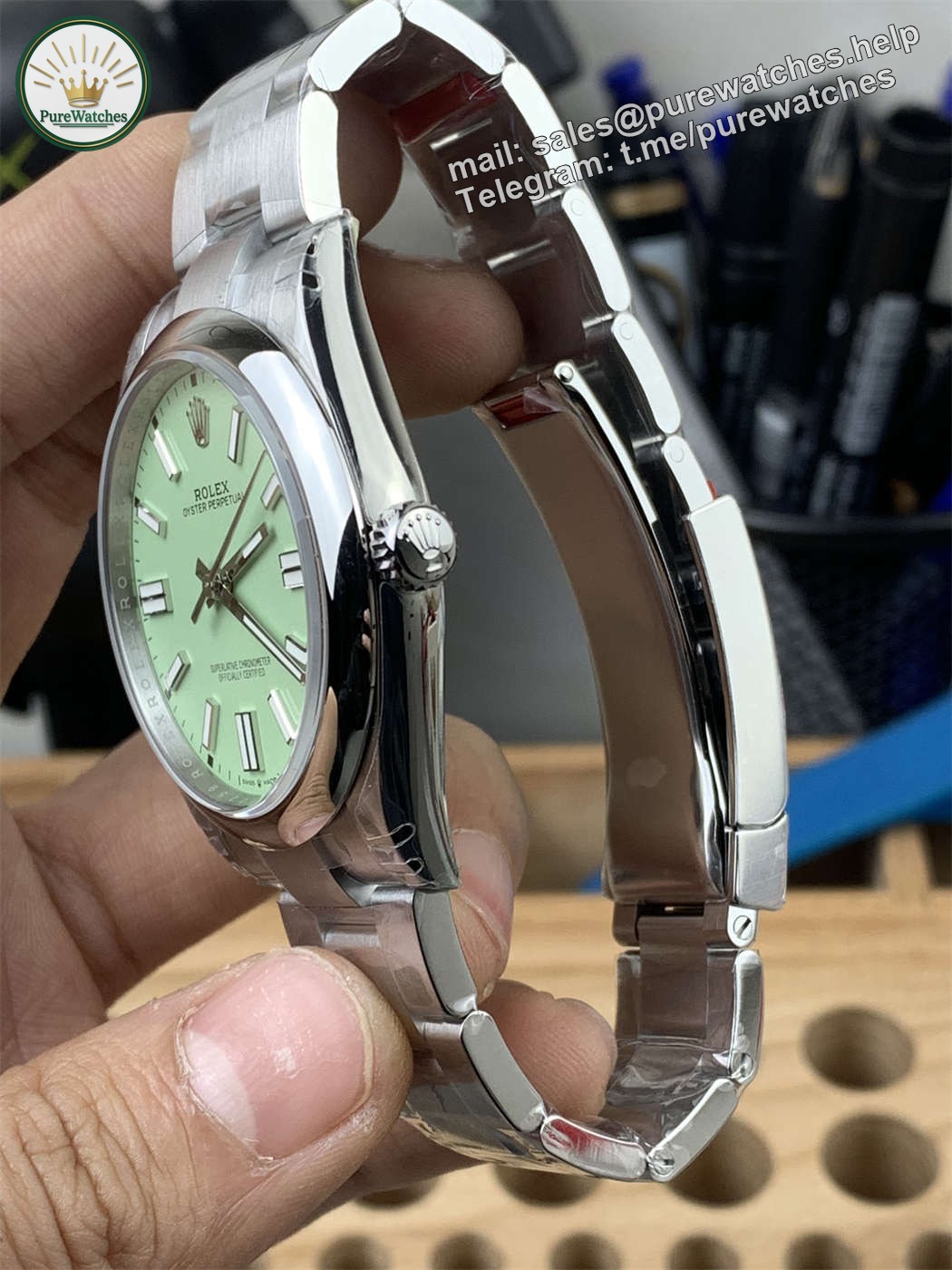 VS Factory Oyster Perpetual 41 Green Dial Replica – Avocado Green, 904L Steel, Automatic - Image 3