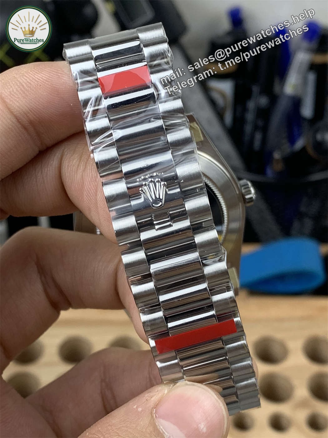 VS Factory Platinum Day-Date Ice Blue Dial Replica 40mm – Heavy Weight President Watch - Image 5