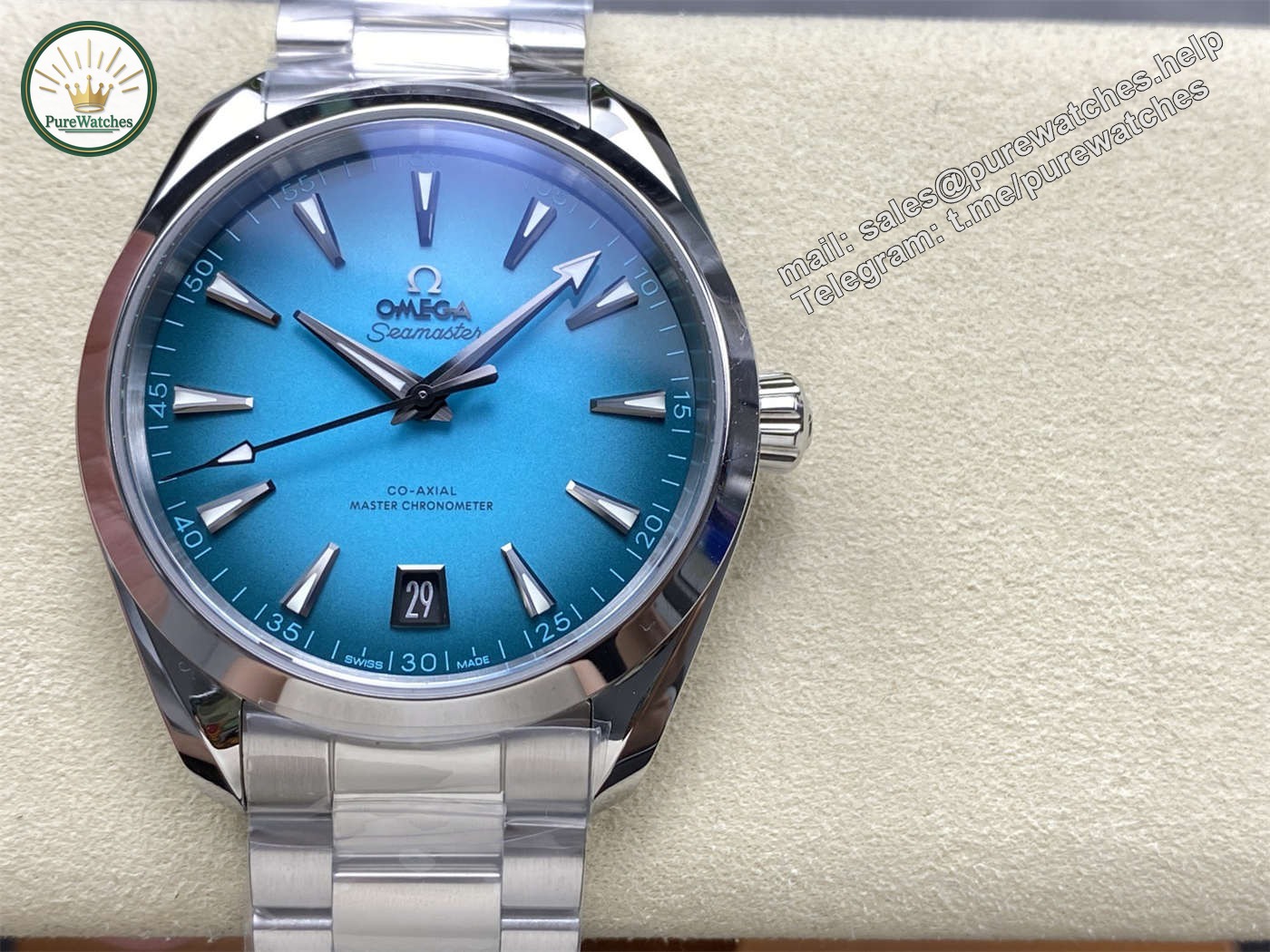 VSF Aqua Terra 150M 38mm “Shades” – Atlantic Blue Dial (VS8800 Super Clone) - Image 5