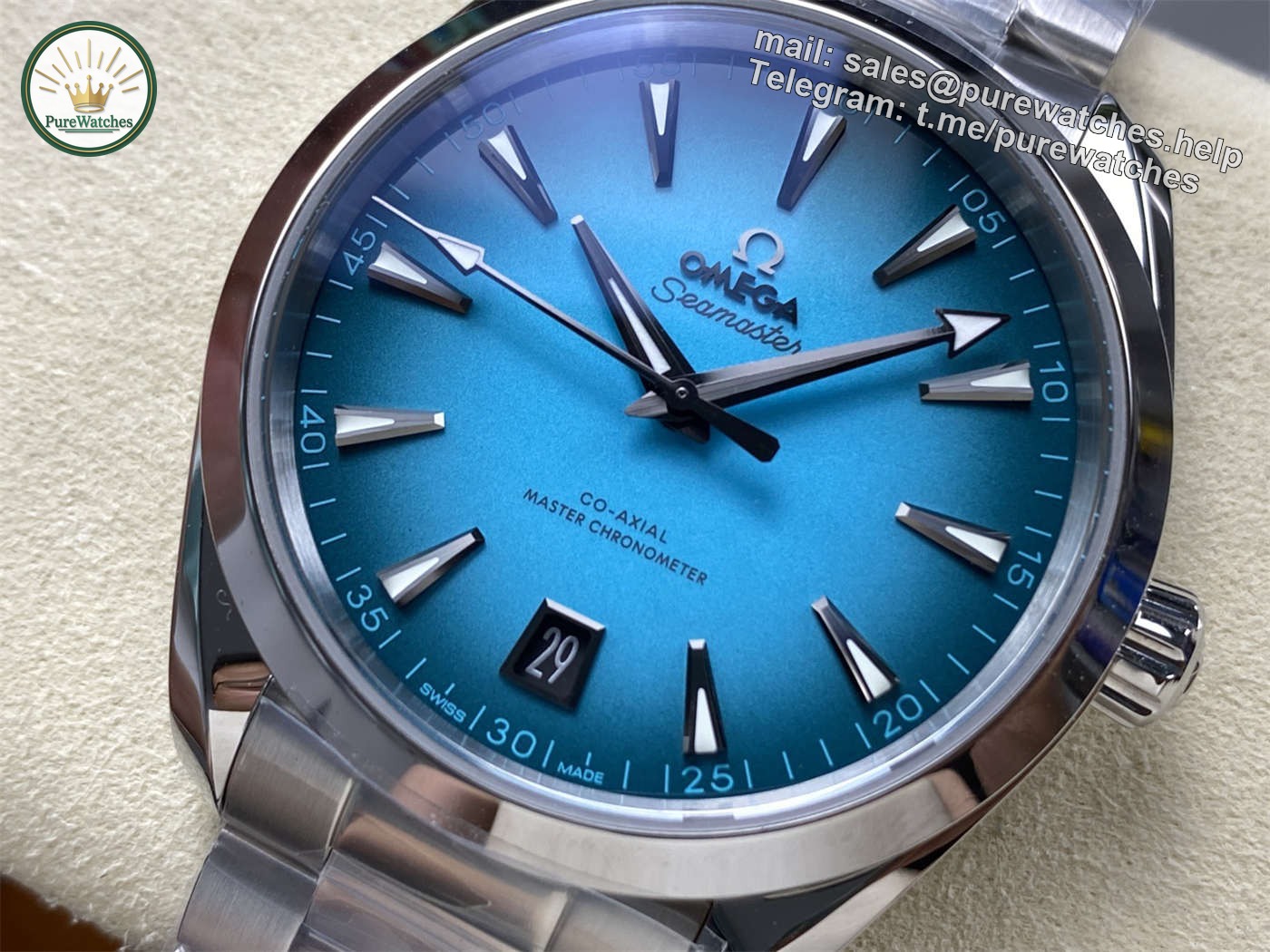 VSF Aqua Terra 150M 38mm “Shades” – Atlantic Blue Dial (VS8800 Super Clone) - Image 6