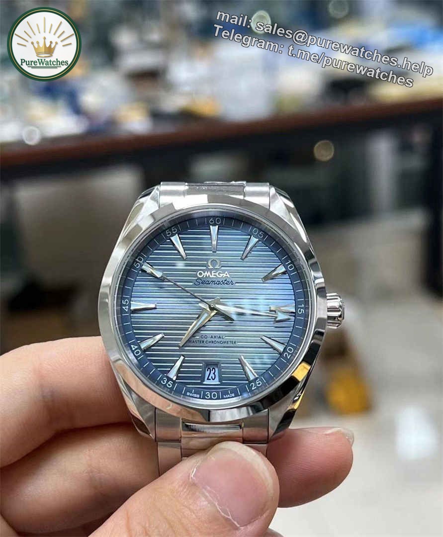 VSF Aqua Terra Summer Blue Replica – 41mm Steel Case & Full Stainless Steel Bracelet | Omega Seamaster 150M Super Clone