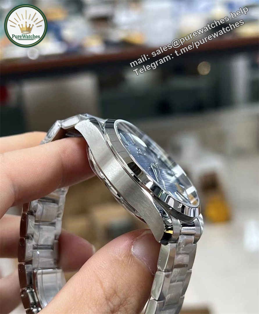 VSF Aqua Terra Summer Blue Replica – 41mm Steel Case & Full Stainless Steel Bracelet | Omega Seamaster 150M Super Clone - Image 5
