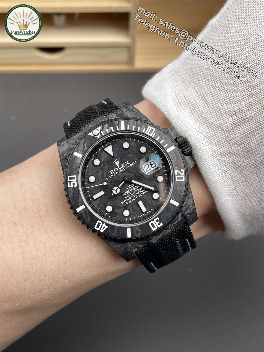 VSF DiW Carbon Submariner 40mm – Full Carbon Fiber Body (VS3135) - Image 3