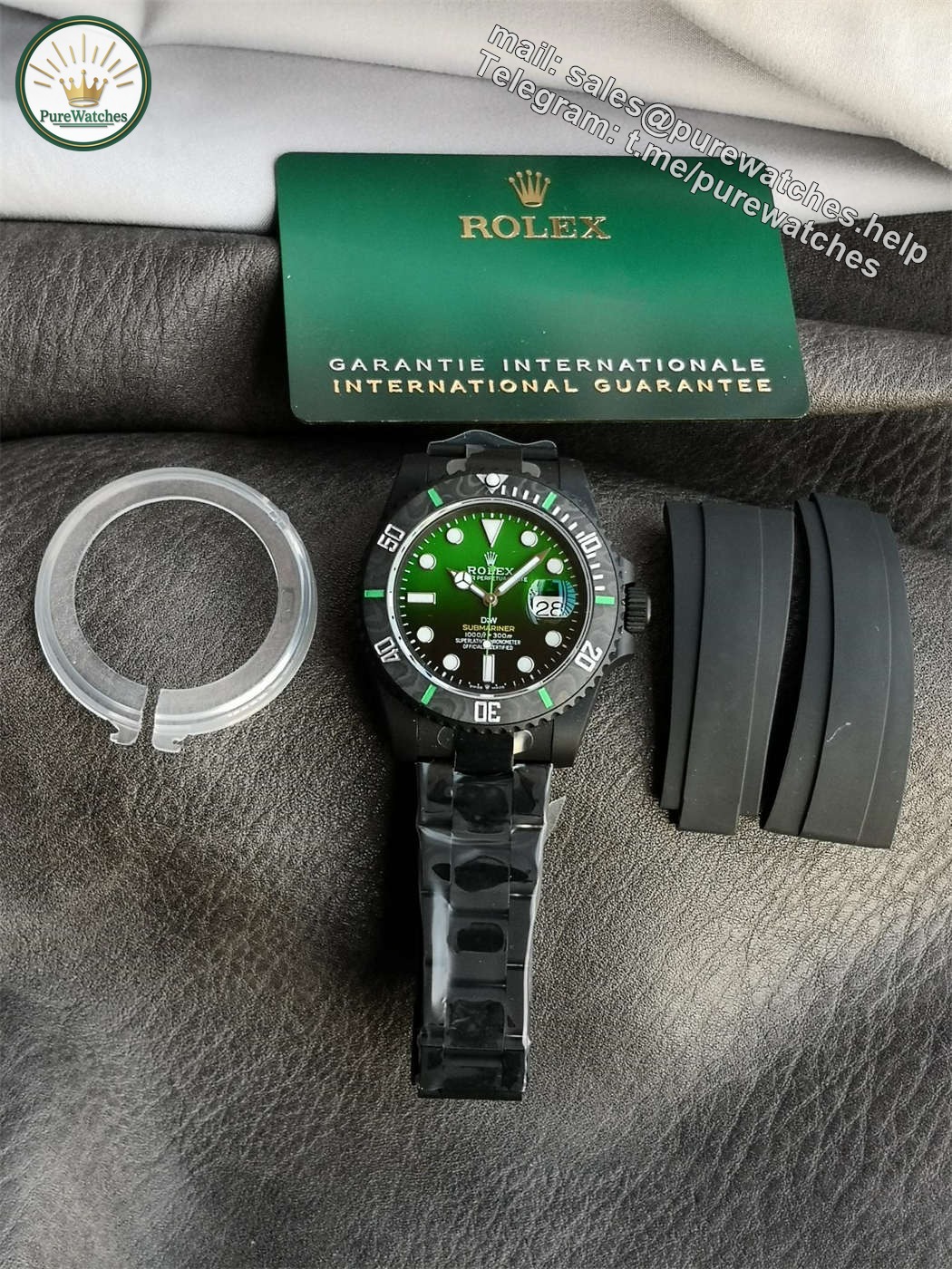 VSF DiW Submariner Gradient Green – DLC Black Steel & Carbon Bezel (VS3135) - Image 7
