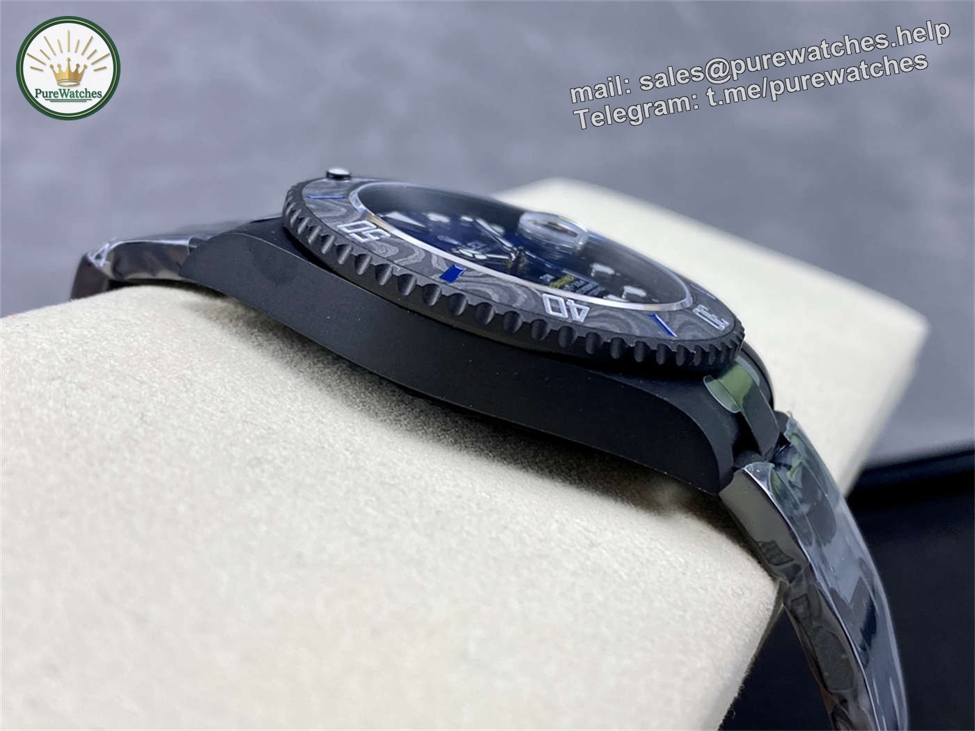 VSF DiW Submariner Gradient Blue – DLC Black Steel & Carbon Bezel (VS3135) - Image 2