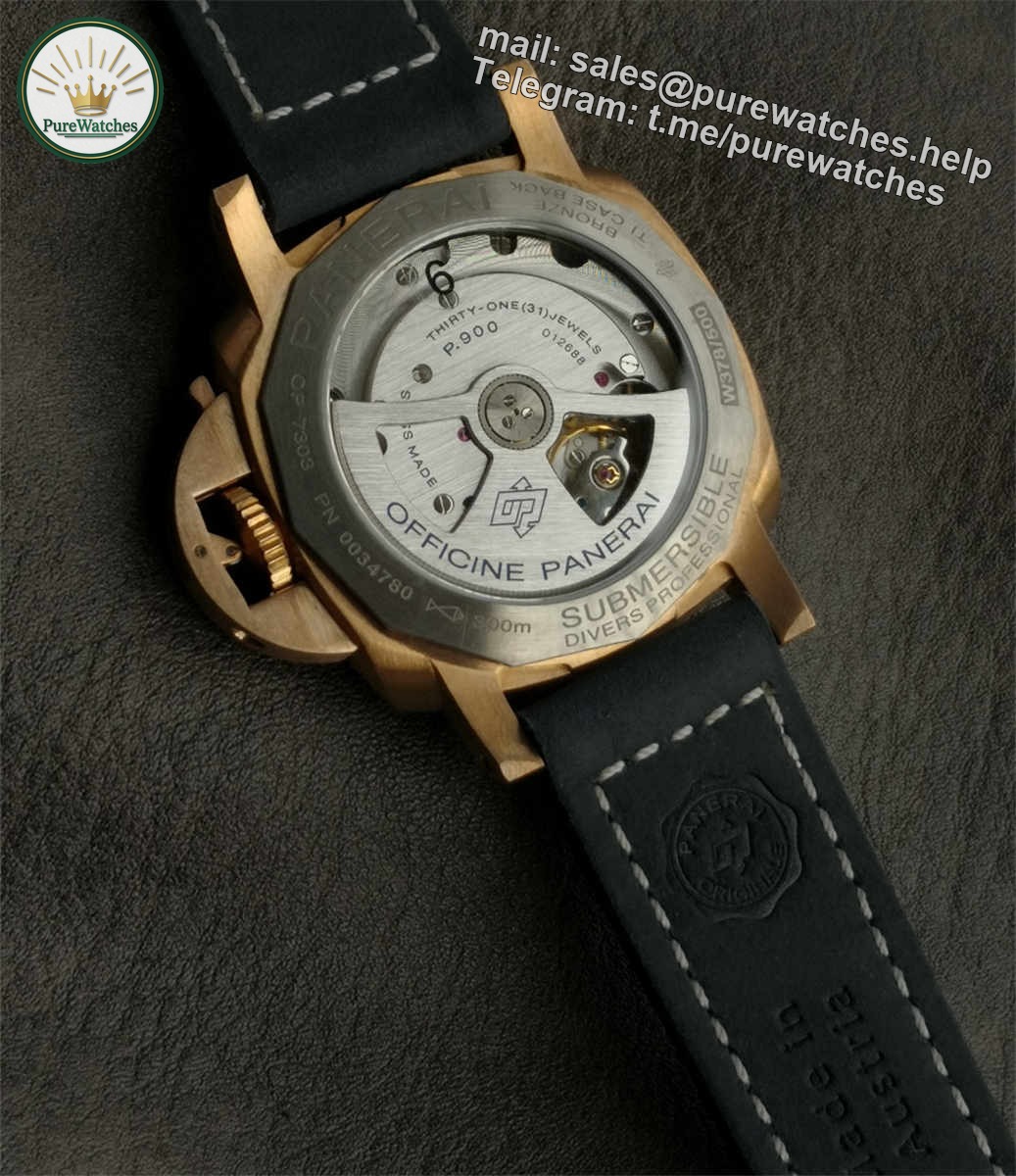 VSF Panerai PAM01074 – Bronze Submersible 42mm Blue Dial Replica Watch - Image 2