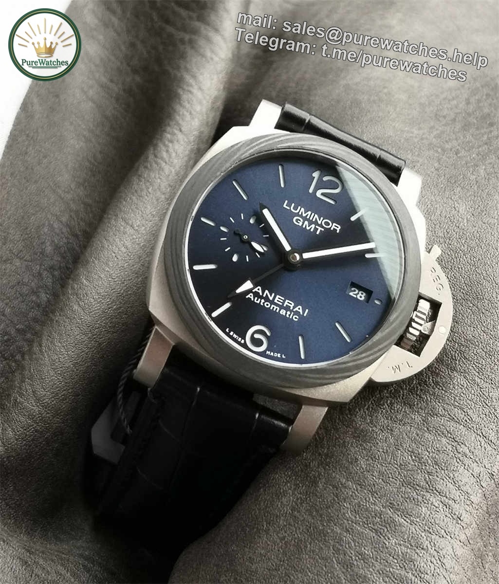 VSF Panerai PAM01279 – 42mm Titanium Luminor GMT Blue Sunburst Dial Replica