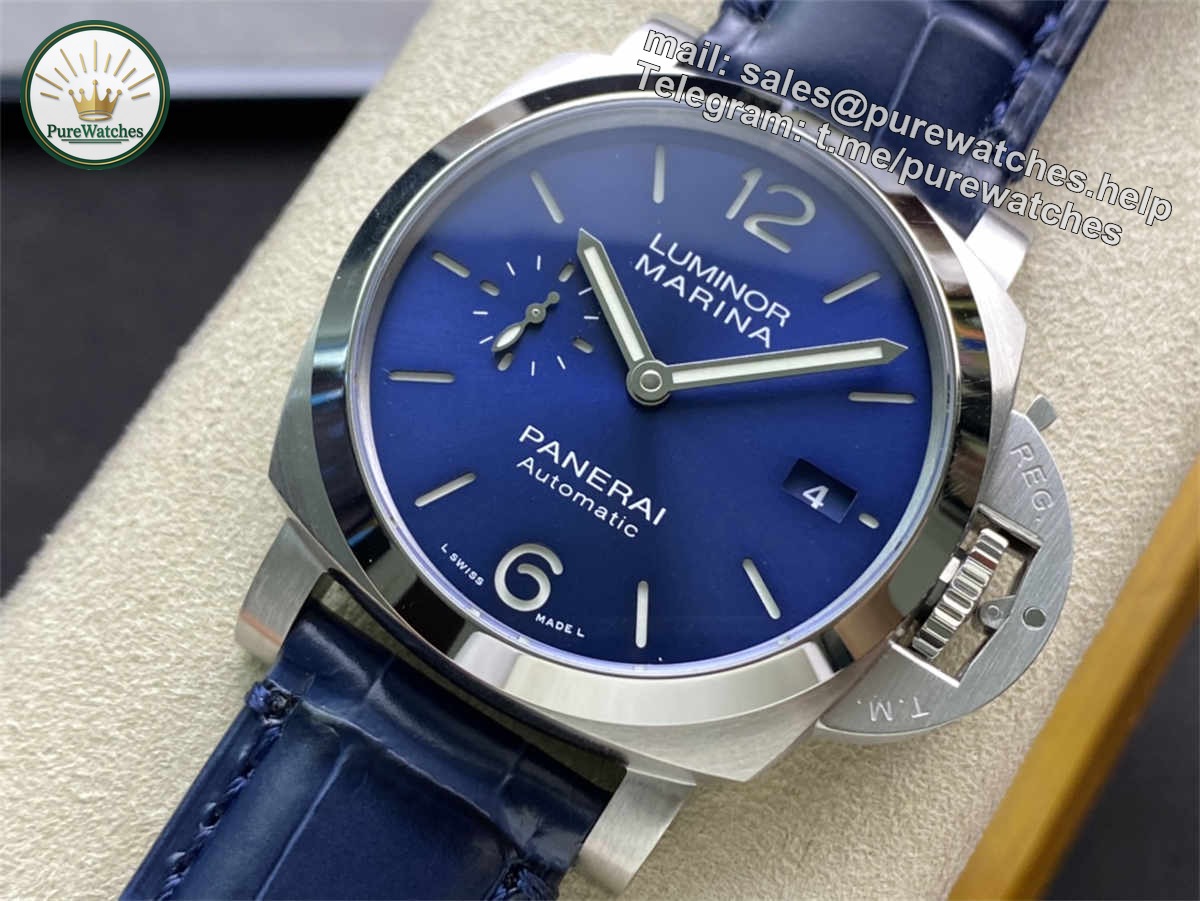 VSF Panerai PAM1393 – 42mm Luminor Marina Blue Dial Replica with P9010 Clone Movement - Image 4