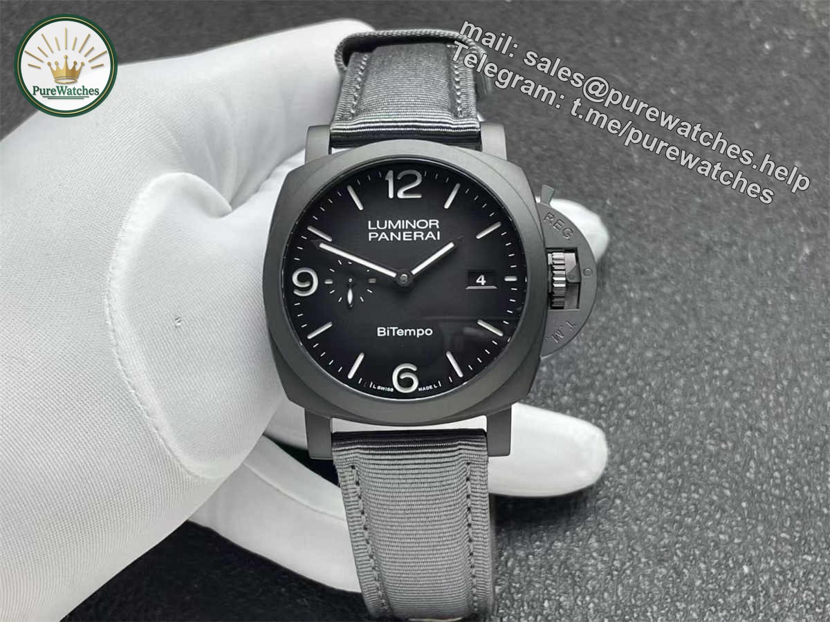 VSF Panerai PAM1467 – 44mm Luminor BiTempo Titanium DLC New York Limited Edition Replica