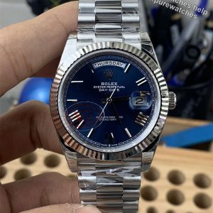 VSF Tungsten Day-Date 40 Bright Blue – 228239 White Gold (182g Weighted)