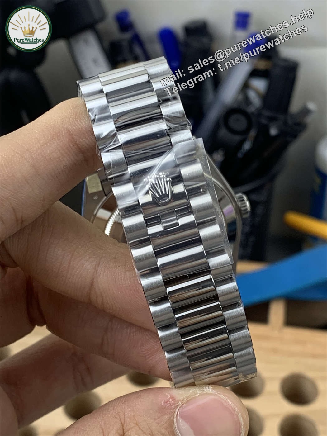 VSF Tungsten Day-Date 40 Olive Green – 228239 White Gold (182g Weighted) - Image 6