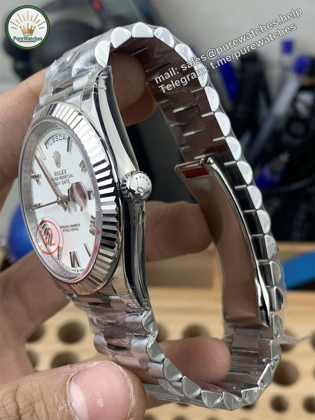 VSF Tungsten Day-Date 40 White Roman – 228239 White Gold (182g Weighted) - Image 3