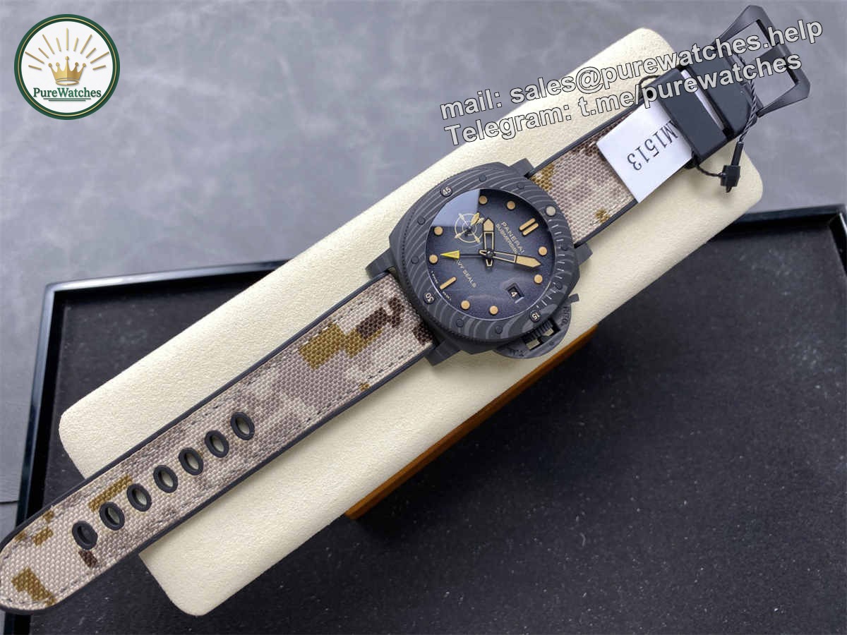 VSF Watches Panerai PAM1513 Submersible Navy SEALs 44mm Carbotech – Military Desert Edition Replica - Image 6