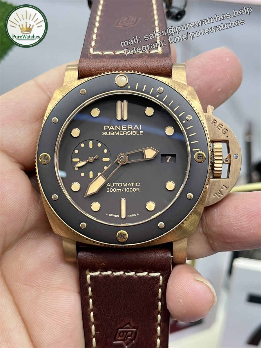 VSF Watches Panerai PAM968 – 47mm Bronzo Submersible Super Clone with P.9010 Movement - Image 6