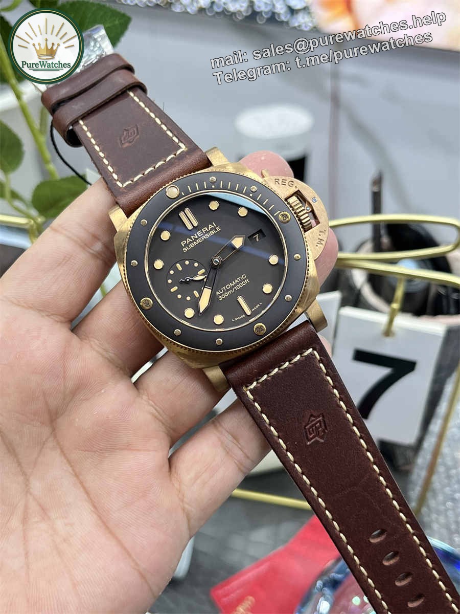 VSF Watches Panerai PAM968 – 47mm Bronzo Submersible Super Clone with P.9010 Movement - Image 5