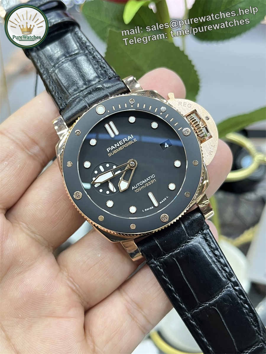 VSF Watches Panerai PAM974 – 42mm GoldTech Luminor Super Clone with P.900 Automatic Movement - Image 3