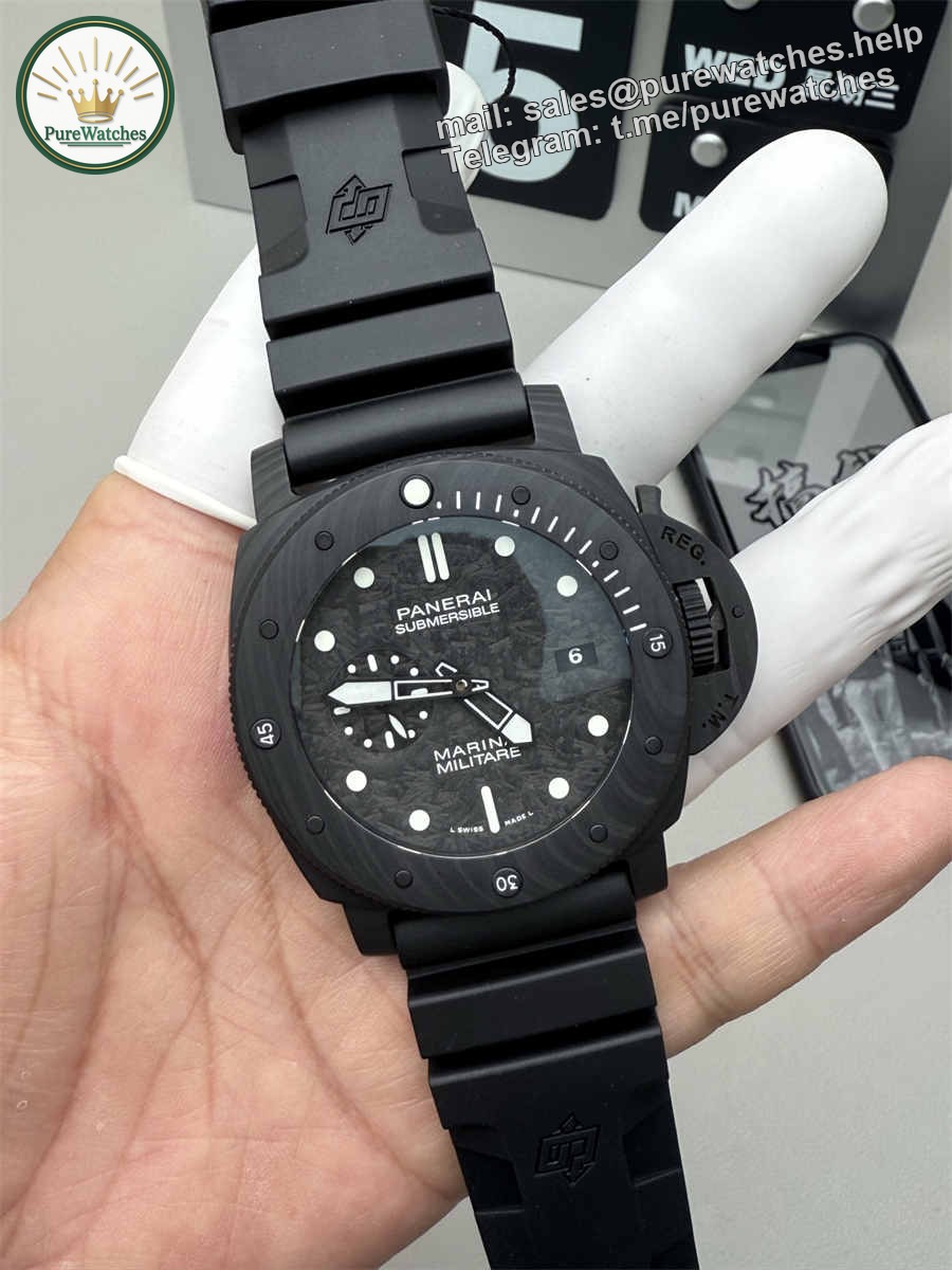 VSF Watches Panerai PAM979 – 47mm Submersible Carbotech Super Clone with P.9000 Movement - Image 6