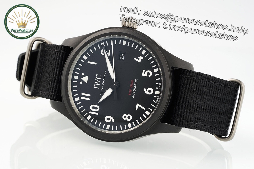 ZF Factory IWC Pilot Ceramic Replica – IW326906 Black Ceramic 41mm - Image 4