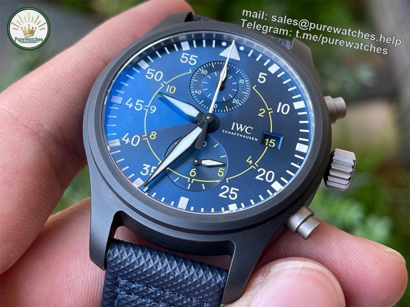 ZF Factory IWC Pilot Replica IW389008 – Blue Angels Ceramic Chronograph - Image 4