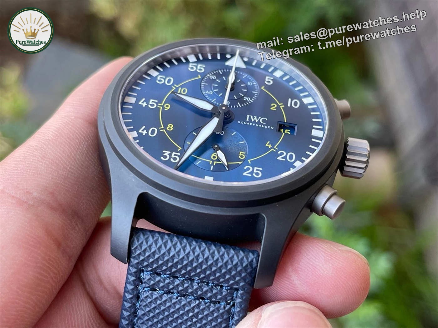 ZF Factory IWC Pilot Replica IW389008 – Blue Angels Ceramic Chronograph - Image 6