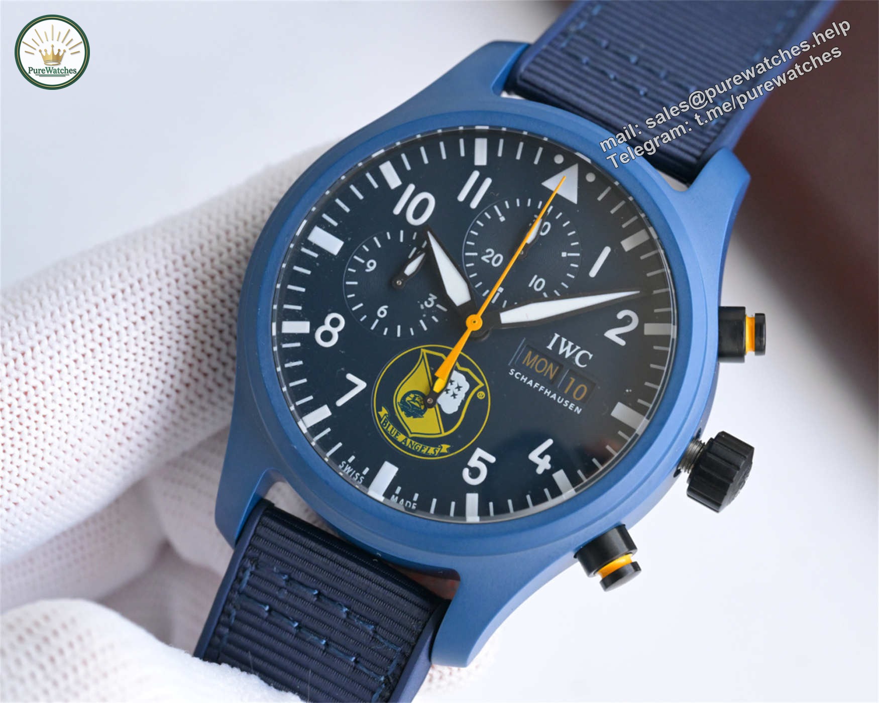 ZF IWC Royal Maces Replica | V3 Blue Ceramic & Blue Dial IW389109
