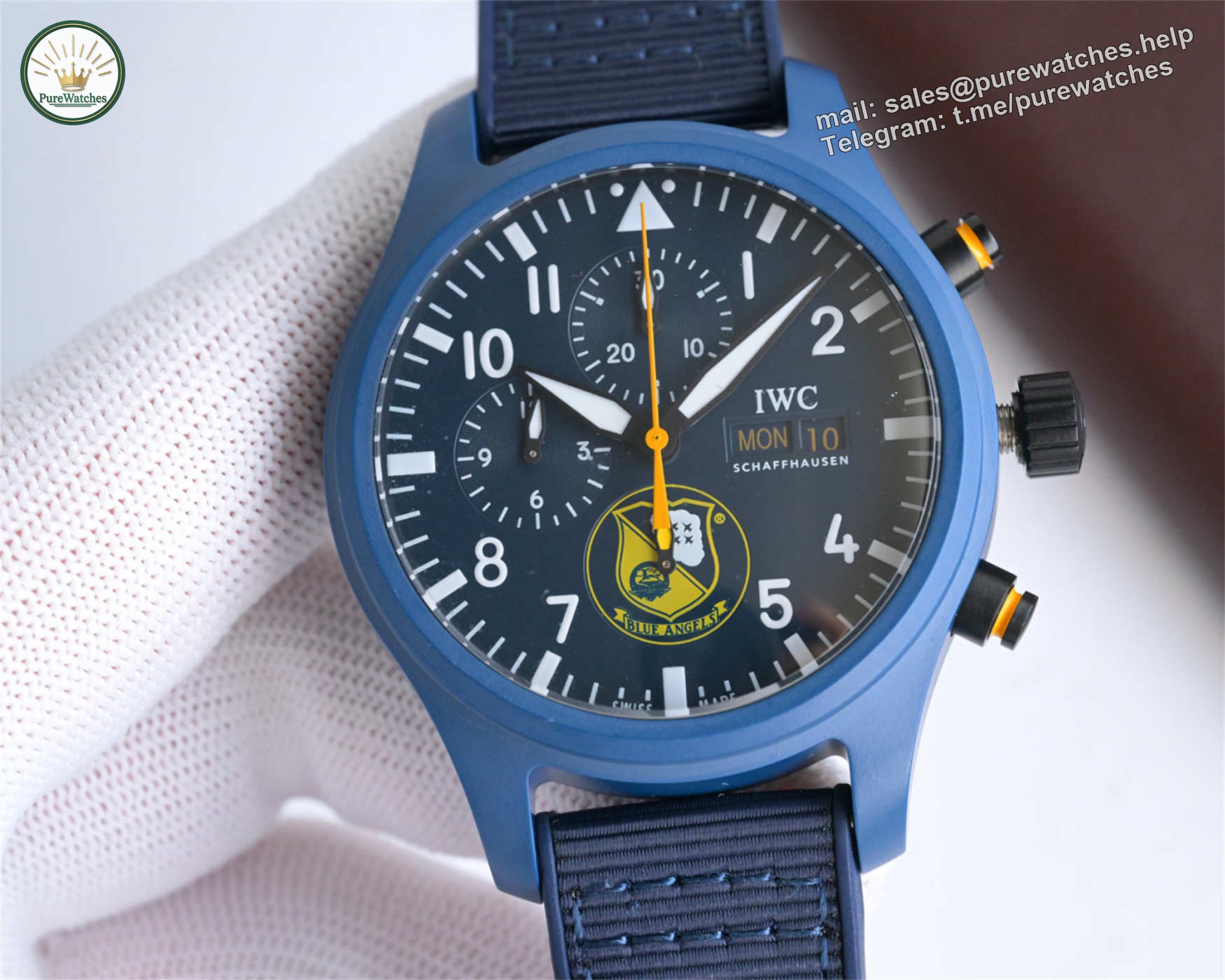 ZF IWC Royal Maces Replica | V3 Blue Ceramic & Blue Dial IW389109 - Image 2