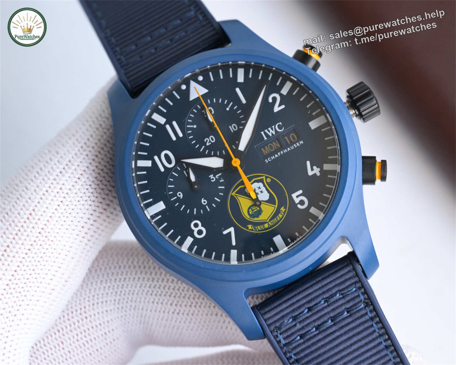 ZF IWC Royal Maces Replica | V3 Blue Ceramic & Blue Dial IW389109 - Image 3