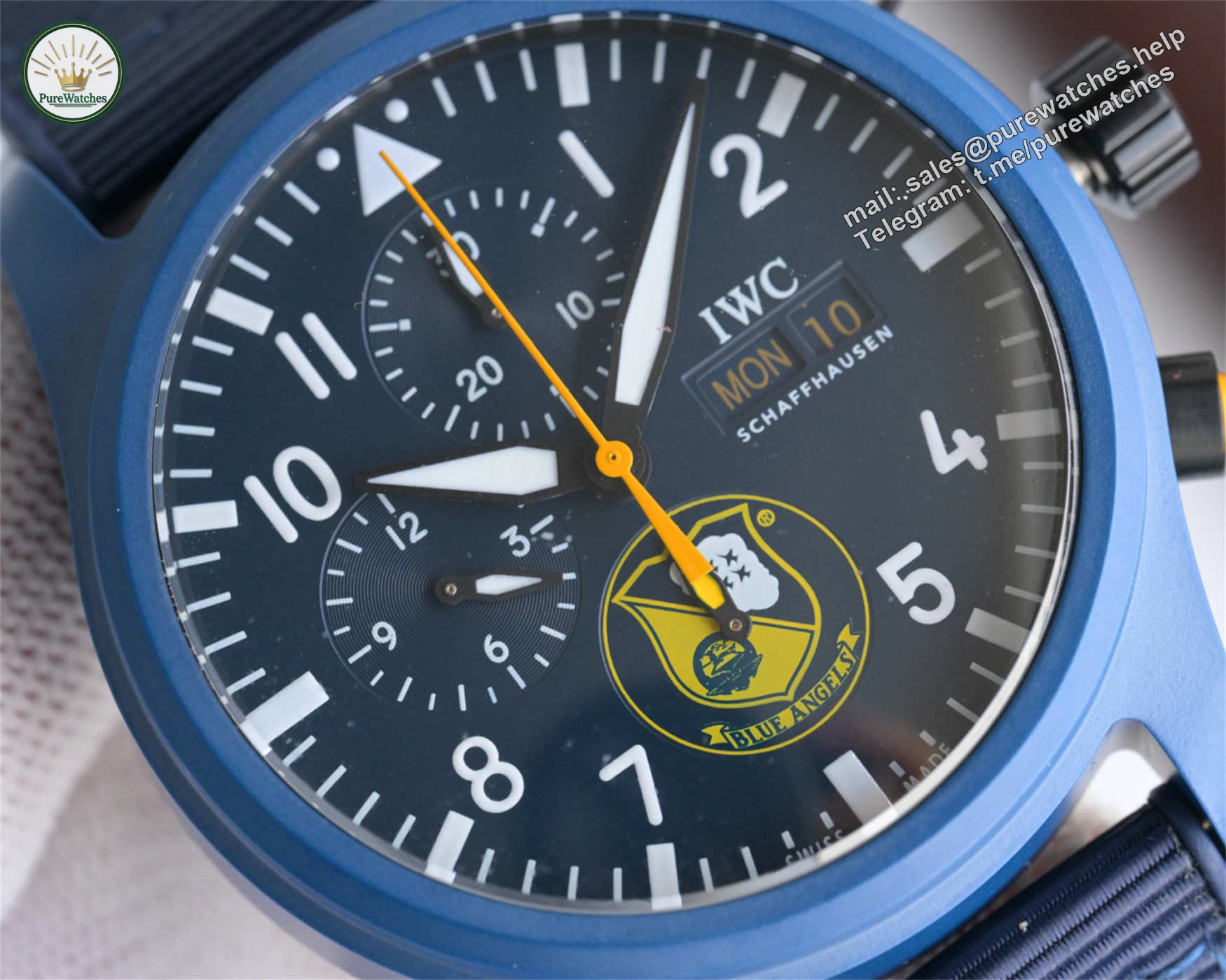 ZF IWC Royal Maces Replica | V3 Blue Ceramic & Blue Dial IW389109 - Image 6