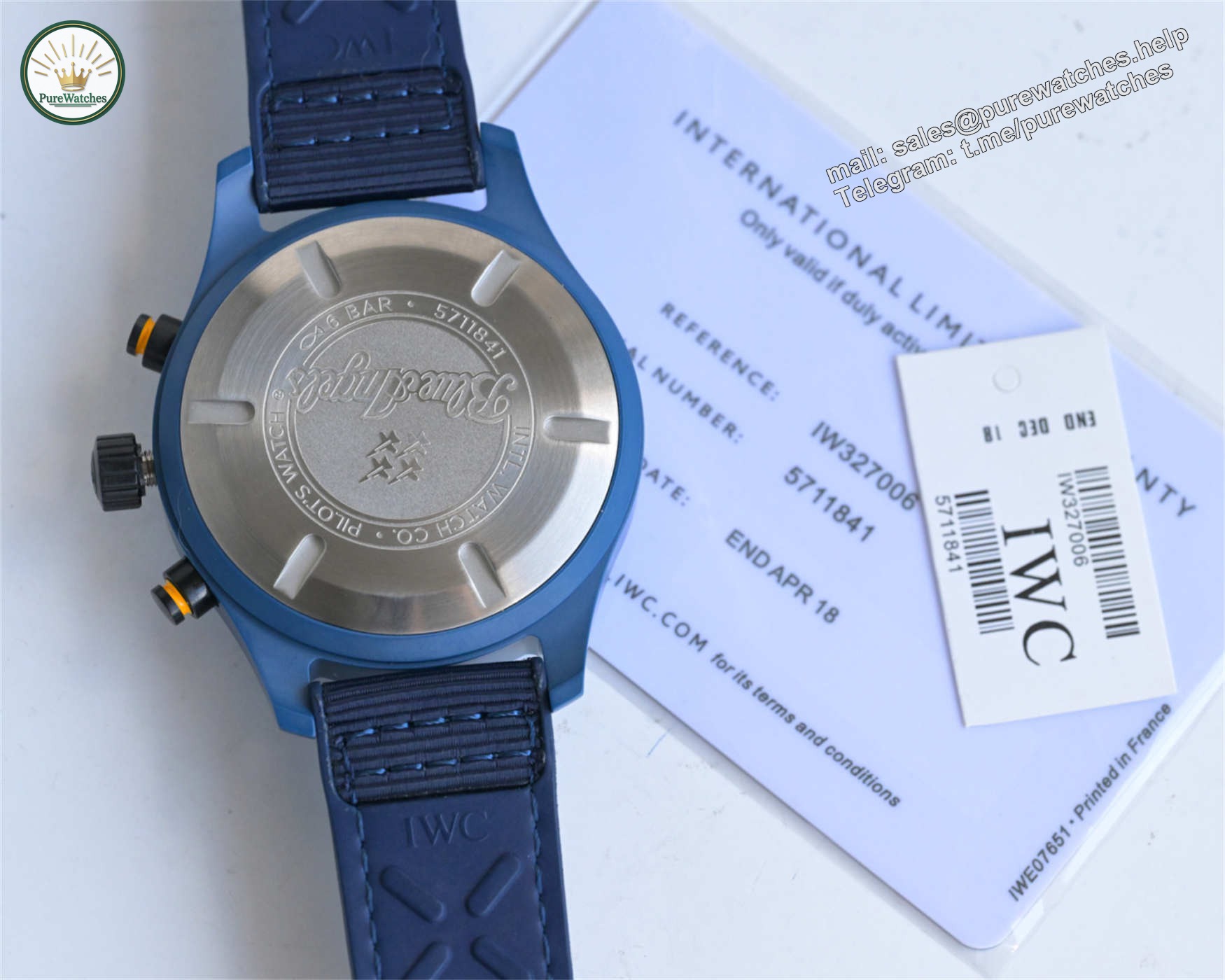 ZF IWC Royal Maces Replica | V3 Blue Ceramic & Blue Dial IW389109 - Image 9